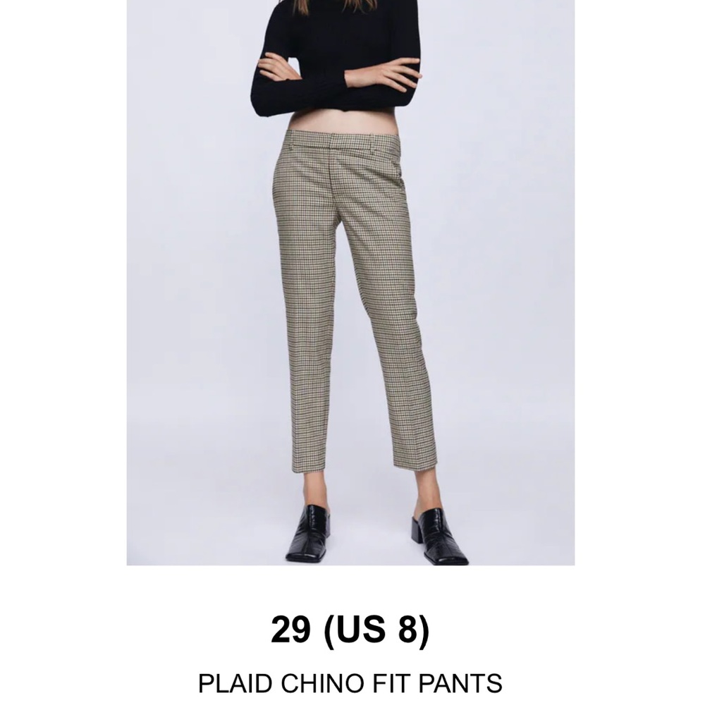 Zara Plaid Chino Pants